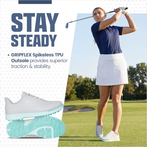 Image of Skechers Women's Jasmine Waterproof Golf Shoe | Golf, Waterproof, ECO FLIGHT Cushioning, GRIPFLEX Outsole, Light Weight, Replaceable Softspikes
