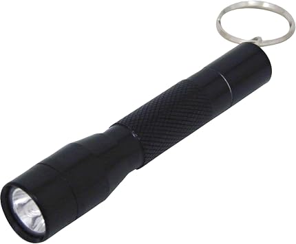 Dorcy 10-Lumen Water Resistant LED Keychain Flashlight with Tail Cap Push Button Switch, Assorted Colors 46-4001