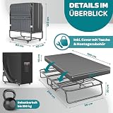 KESSER® Łóżko składane 200 x 90 cm z materacem z pianki memory i rolkami | składane łóżko turystyczne z metalową ramą dla dorosłych, obciążenie do 250 kg, metalowe łóżko z materacem piankowym i