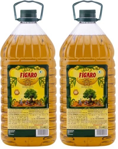 Image of Figaro Extra Virgin Olive Oil- 100% Natural and Cold Extracted- Perfect for Salad, Paratha, Marinade- Imported from Spain- 5L Jar (Pack of 2)