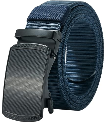 LionVII Men's Ratchet Belts, Casual Web Belt with Click Buckle 1 3/8