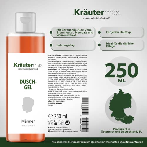 Men's Shower Gel Care, also suitable as shampoo and soap, with Pure Lemon Oil, 1 x 250 ml, 250 ml (Pack of 1) - Image 4