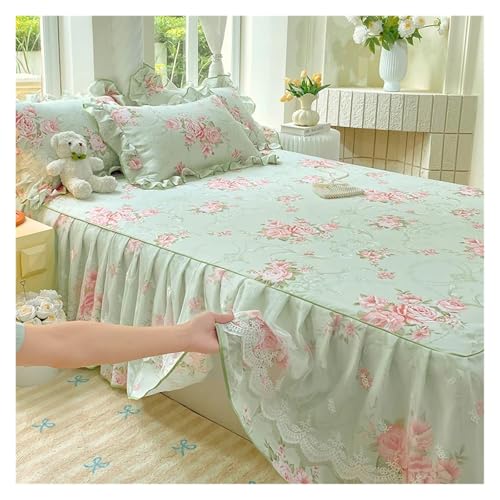 Falda de cama impresa para cubrir imperfecciones del somier con protector de colchon 6