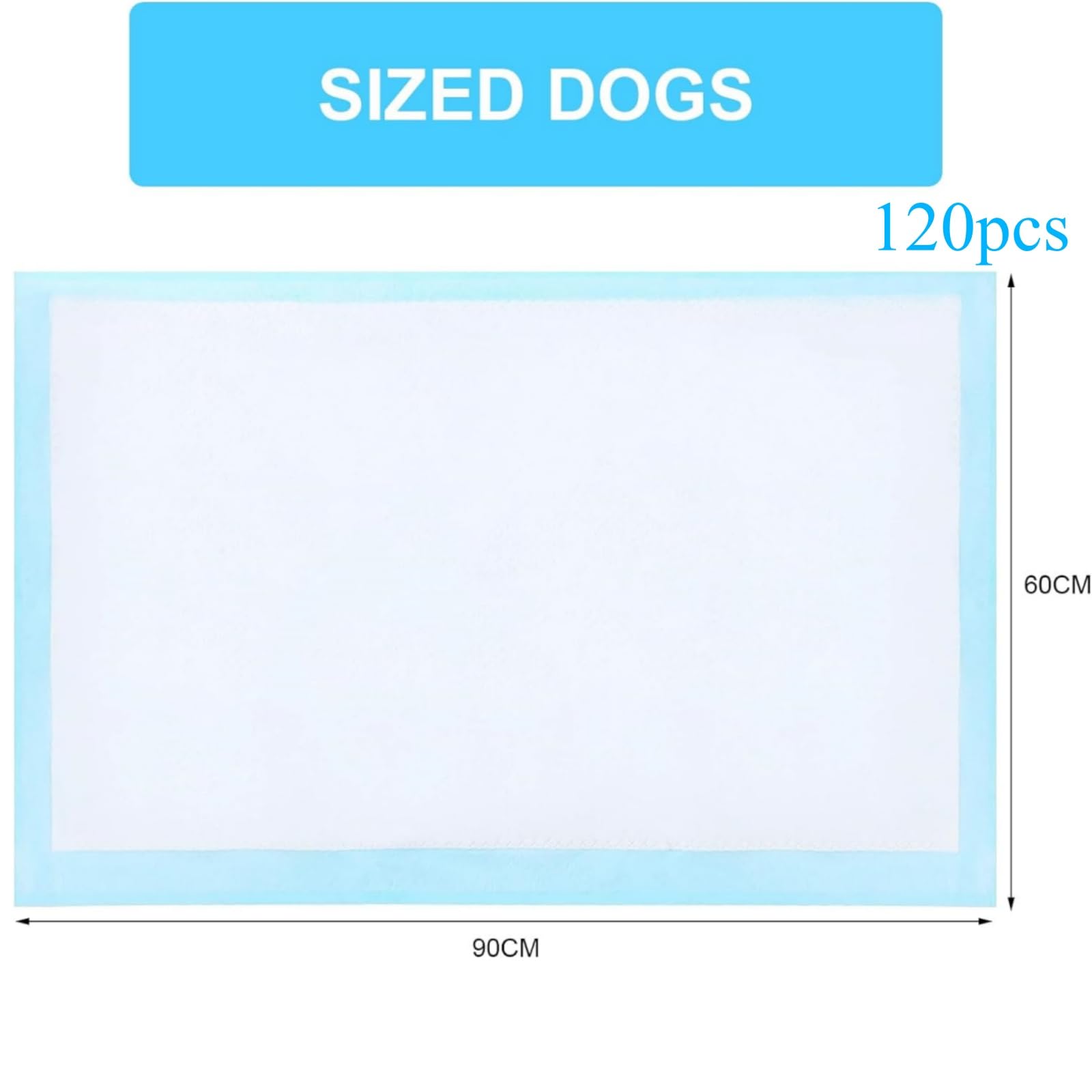 Super Mundo - 120 Empapadores Perros, 60cm x 90cm, Alfombrilla higiénica para Perros para Mascotas, Absorbentes(60 x 90cm, 120pcs)