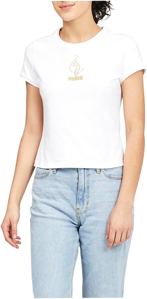 PUMA Womens X Baby Phat Fierce Fitted Tee Casual Tops Casual - White