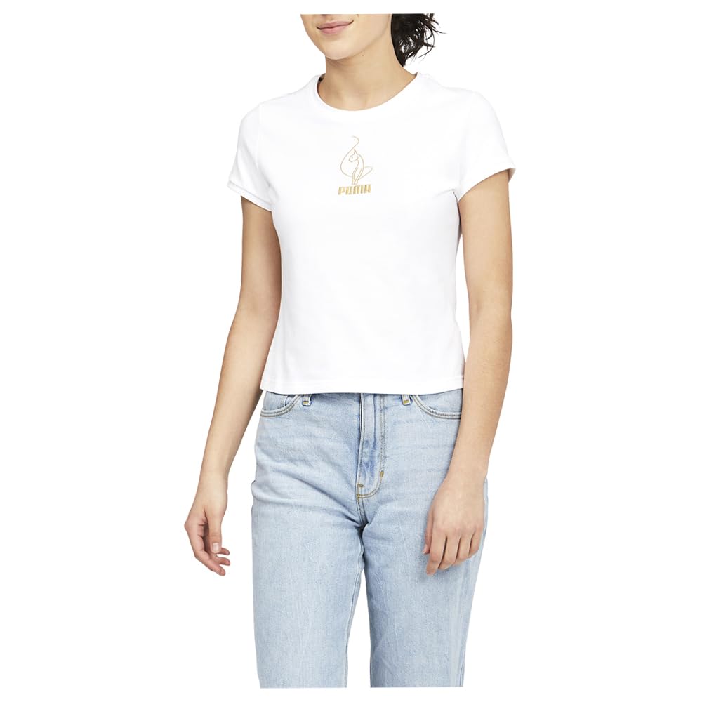 PUMAWomens X Baby Phat Fierce Fitted Tee Casual Tops Casual - White - Size M