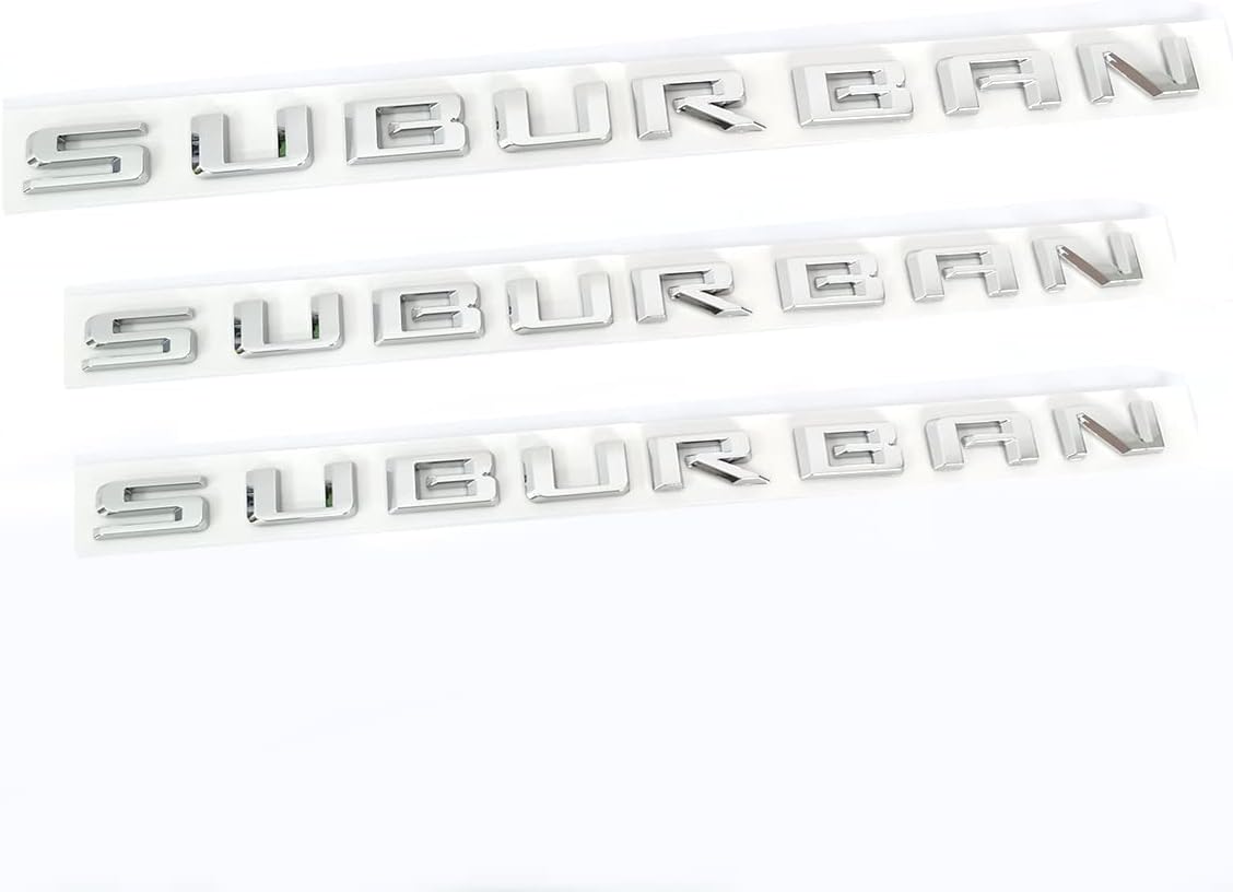 3pack OEM 2021 Suburban Emblem 3D Letters Badge Compatible with 2019-2025 Suburban 84910061 Chrome