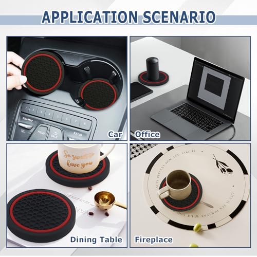 Portavasos para carro 4 piezas con base antideslizante miniatura 6