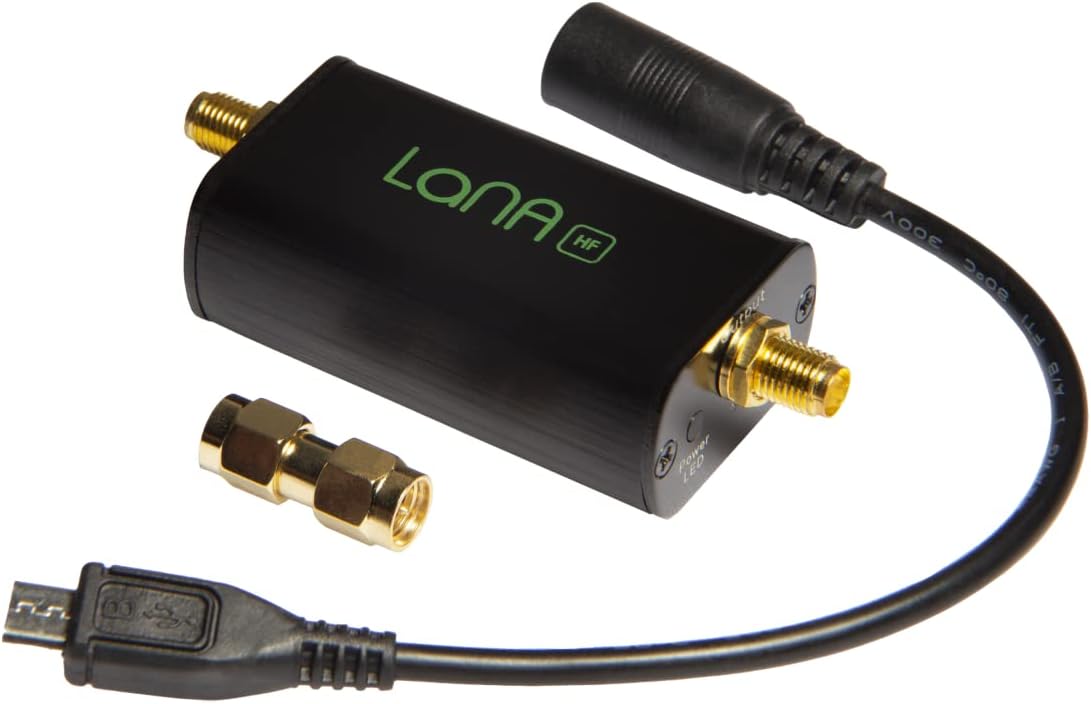 Lana HF - Low Noise LF, MF and RF Amplifier Module (LNA) for RF and Software Defined Radio (SDR) Broadband 50kHz-150MHz Frequency Capability with Bias Tee & USB Power Options