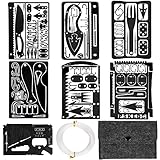 WAEKIYTL Survival Card Multitool Camping Fishing Tool with Fishing Line and Survival Credit Card Tools EDC Wallet Multifunctional Survival Tool for Outdoor Hunting Fishing Hiking (Black)