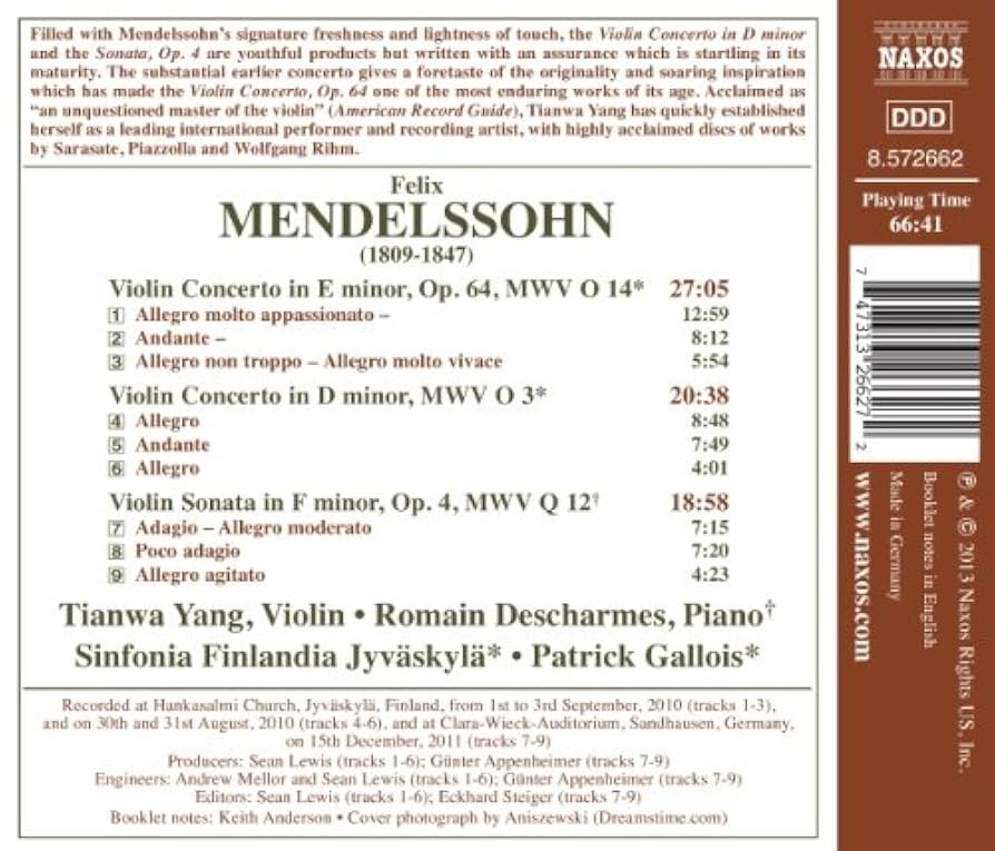 Mendelssohn   Violin Concertos.    Ｌ Mendelssohn: Violin Concertos: Amazon.pl: Płyty CD i winylowe