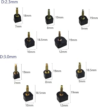 TOVOT 30 Pairs 5 Sizes High Heel Replacement Tips High Heel Repair Kit U Shaped Replacement Kit (7/8/9/10/12mm)