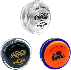 Kit com 3 Unidades Yo-Yos Profissionais Retrô - Edição Pró (Transparente/Coca Preto/Fanta, 3)