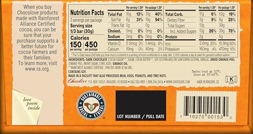 Image of Chocolove, Orange Peel in Dark Chocolate, 3.2 oz