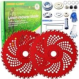 Gashwer 2 Pack 9' x36T Carbide Tipped Tip Brush Cutter Weed Eater Blades with Universal Adapter Kit for Brush Cutter, Trimmer, Weed Eater, Compatible with Husqvarna, Stihl, Fsx, and More