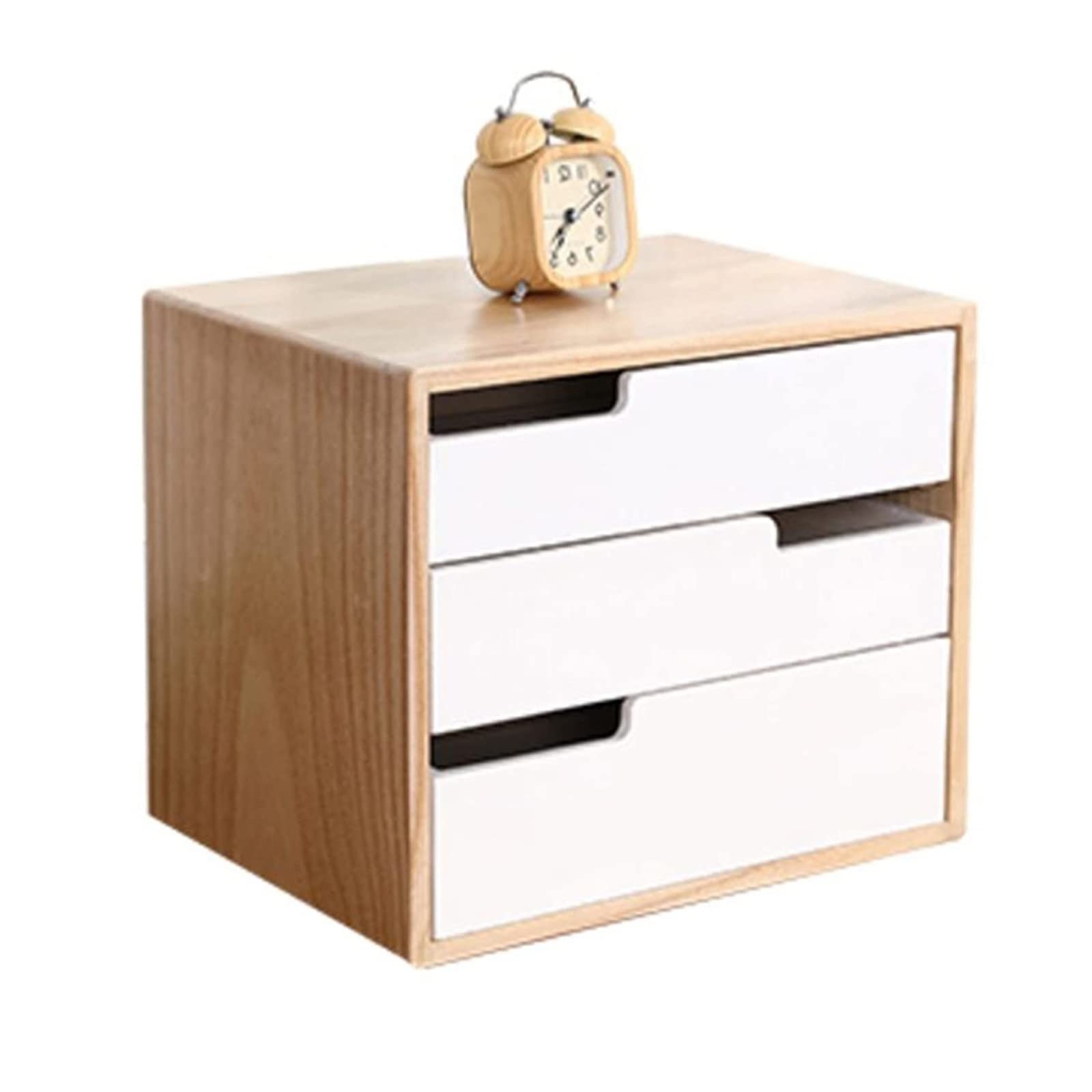 YNIYUJKL Solid Wood Desktop File Cabinet Organizer With Multi Drawer Storage Wooden A4 File/Jewelry/Cd Storage Box,A-3 layers