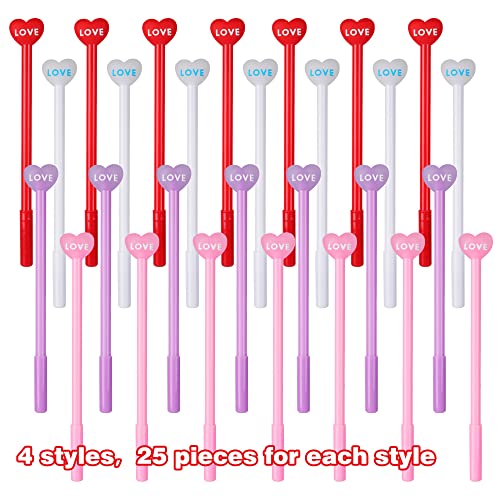SAIWEILAI ONLINE Pack 100 bolígrafos gel negro Día San Valentín miniatura 2