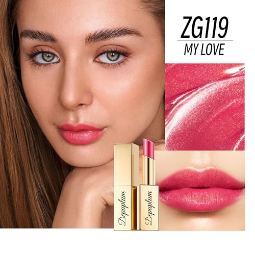 Image of Depuplum Berry Red Lipstick Moisturizing for Women Shimmer Tinted Lip Balm Cranberry Hydrate Nourish Lip Gloss Cruelty Free Lip Makeup, ZG119 My Love