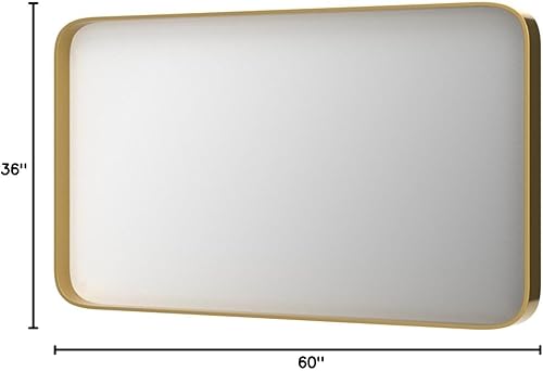 Miniatura 9 de TokeShimi 60 x 36 Inch Brushed Gold Bathroom Vanity Mirror for Wall with Non-Rusting Aluminum Alloy Matte Metal Frame for Modern Farmhouse Home