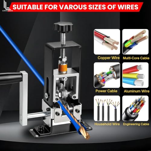Image of Leczonio Manual wire stripper machine, wire cutter, stripping machine Gauge Wire 0.06 inch-1 inch,Scrapping Copper Wire Peeler Tool for Scrap Copper Recycling Drill Powered /Hand Crank Dual-drive