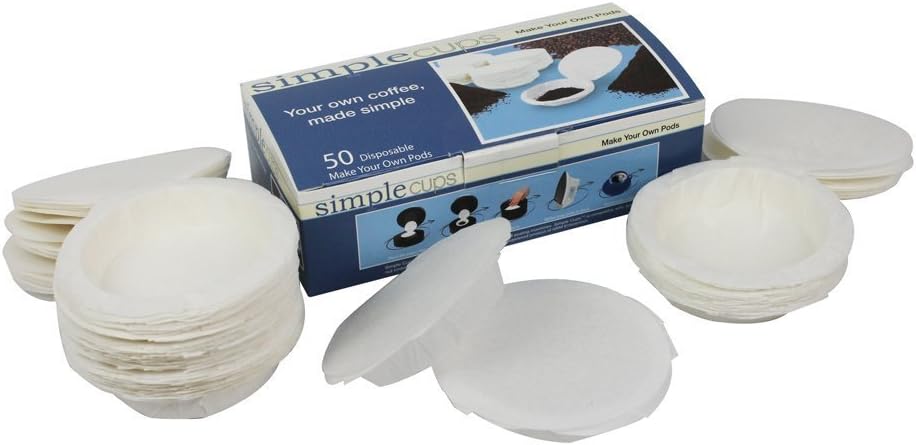 Coffee Pod Replacement Filters for Coffee Pod Brewers - Make Your Own Disposable Pods - 50 Pack By Simple Cups