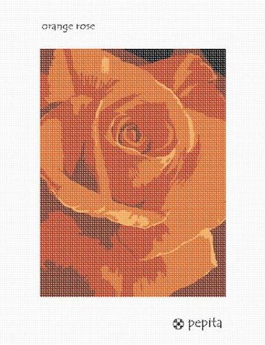 Pepita Needlepoint kit: Orange Rose, 10" x 13"