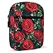 Personalized Small Crossbody Bag Water Resistant Messenger Bags Mini Red Rose Romantic Printing SlingBag For Men Women