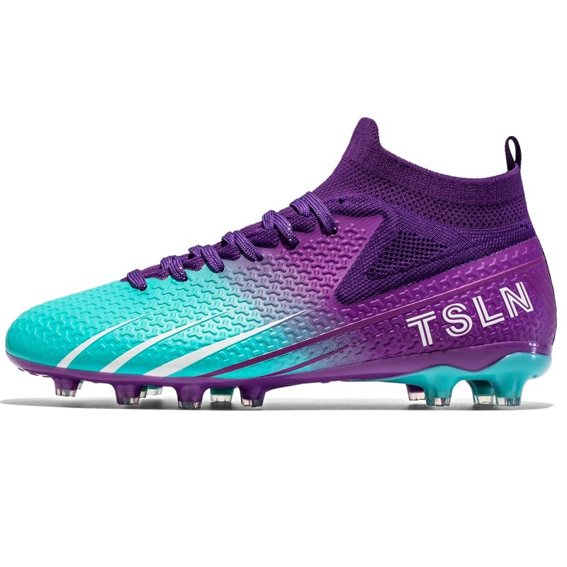 High Top Soccer Cleats, Professional Training Shoes, Lightweight Breathable Mesh, Non-Slip Rubber Sole