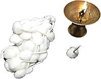 Vista 3 de Khandekar Handicrafts - Mechas de algodón y lana para lámpara de aceite, lámparas de aceite redondas de Diya Batti, linternas, velas, mechas Puja