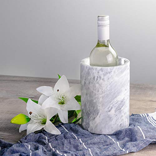 Argon tafelgerei marmer wijnfles koeler-shirt | Solid Stone barware Champagne Chiller | 13 x 18 cm - Gray - Image 6