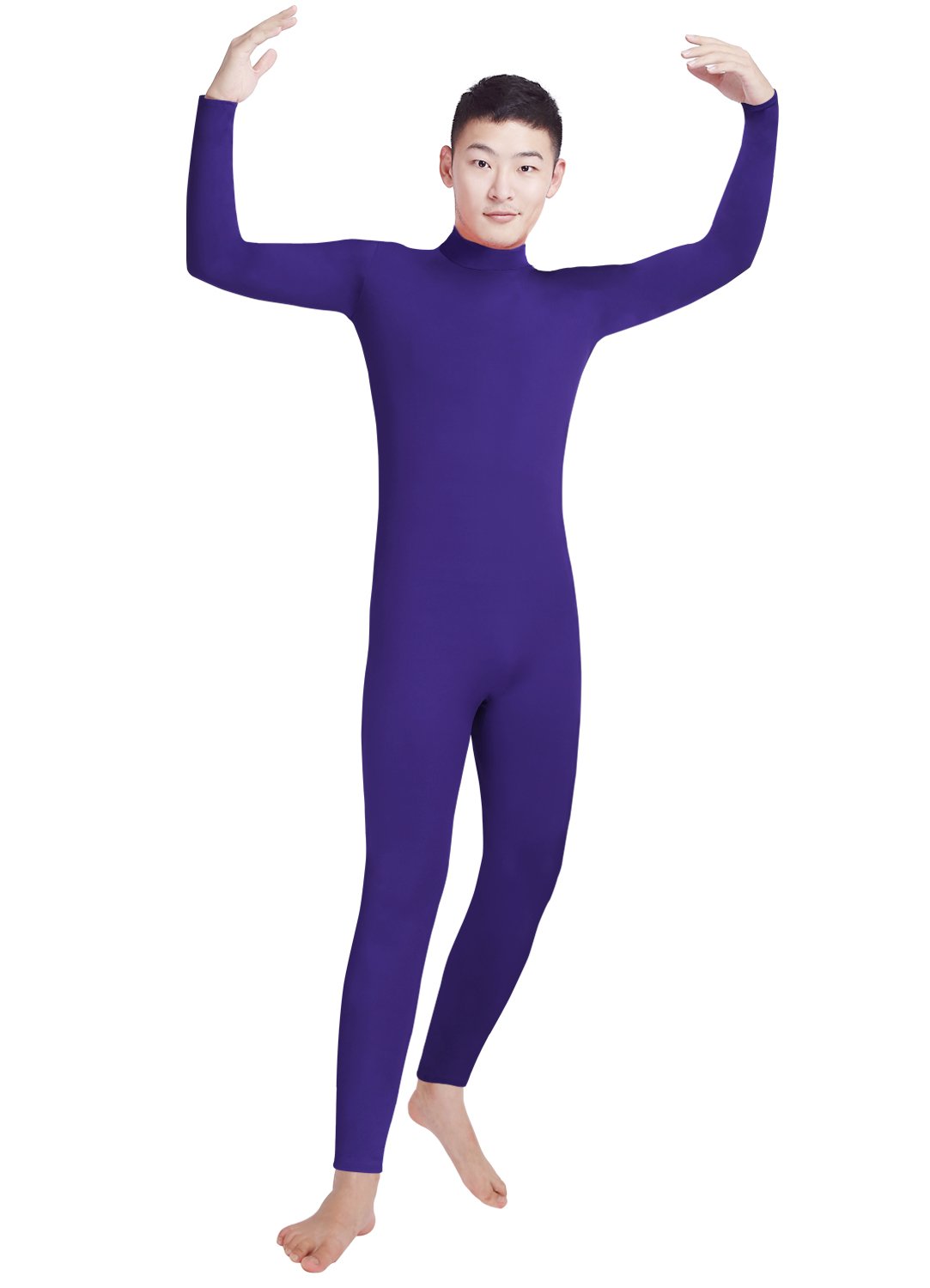 Shinningstar Boys' Men's Zentai Unitard Spandex Turtleneck Long Sleeve Dancewear Bodysuit