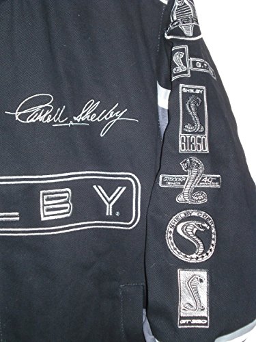 Carroll Shelby Cobra Collage Mens Black Twill Jacket by JH Design (S) - Image 6