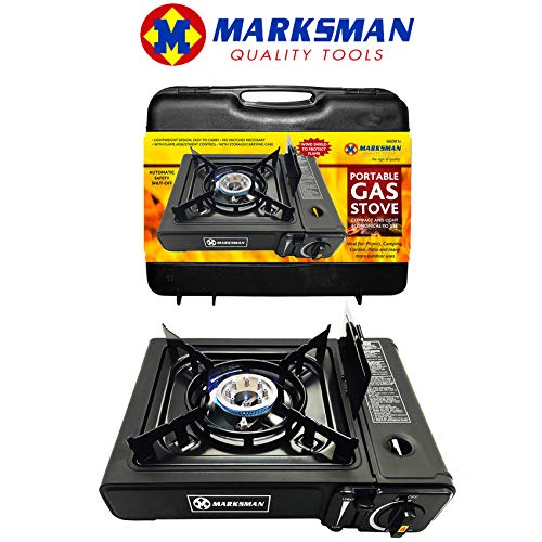 MARKSMAN Portable GAS COOKER Butane Camping Stove FREE Carry Case BBQ Outdoor Indoor Kitchen Hiking Single Burner Caravan House Party Boating Fishing Cookware Garden Patio Picnic Cooking Refills UK - Image 4