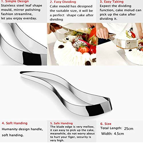 304 Stainless Steel Cake Slicer Cake Server 10inch Length,Pie and Pastry Cutter Slicer Server Pie Knife Cake Divider Tools(2 Pieces) - Thumbnail 2