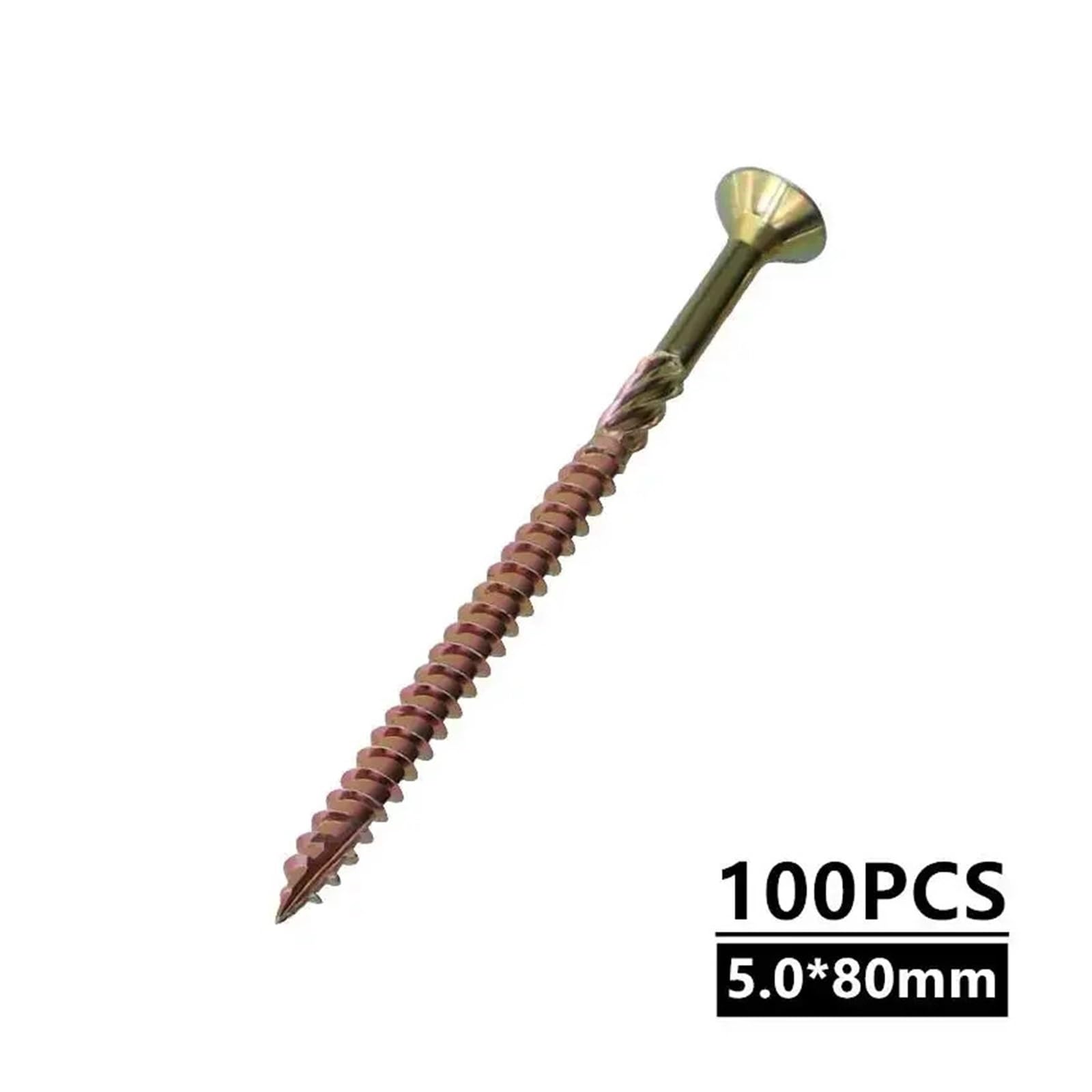 100 sztuk/zestaw T25 35mm 45mm 60mm 80mm wkręty do drewna. 5 M5 z łbem płaskim wkręt samogwintujący Torx narzędzia(5 x80mm)