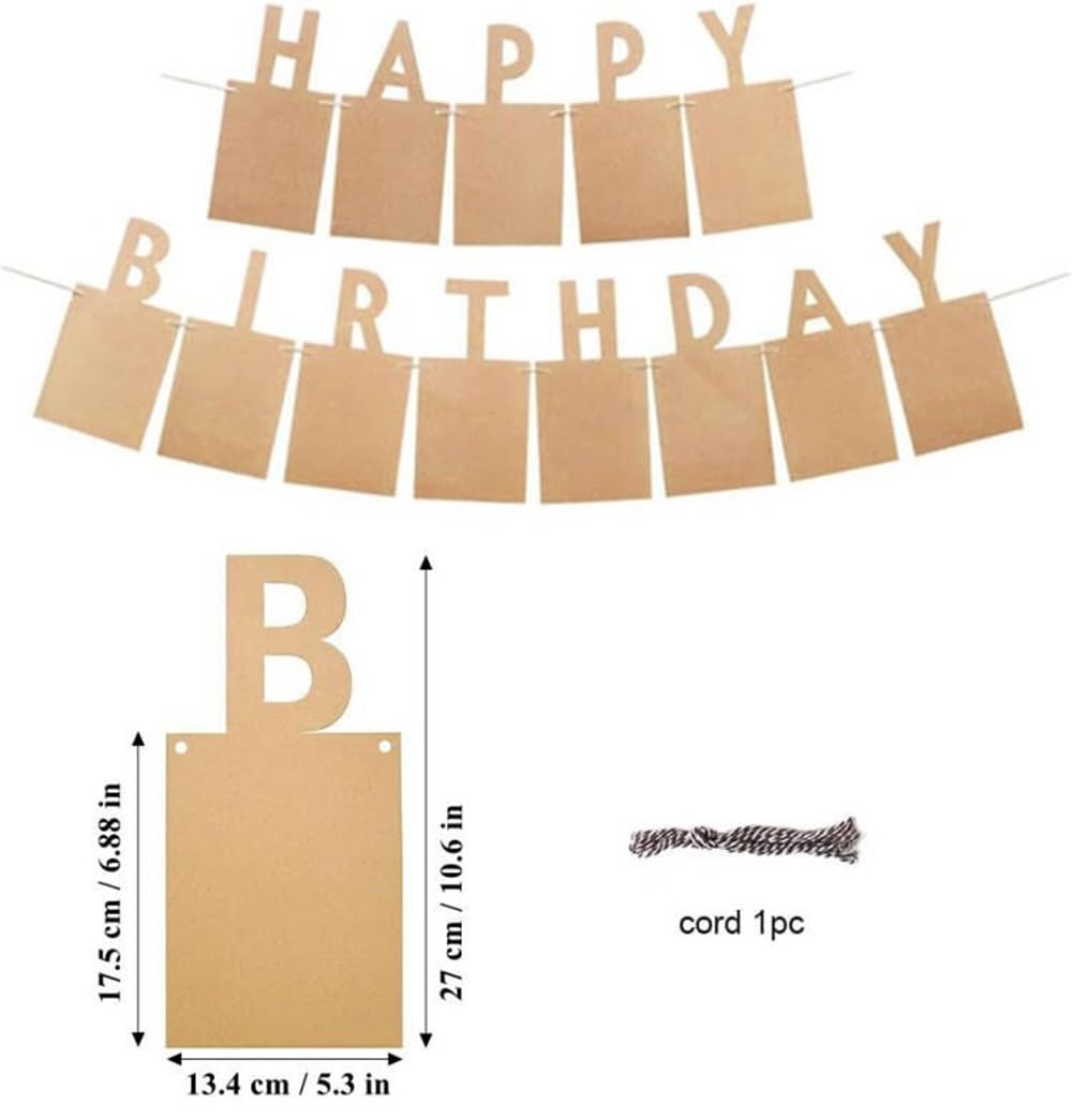 Happy Birthday Fotobanner, Kraftpapier Fotoalbum Slinger