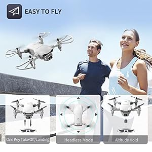 4DV9 Mini Drone for Kids with 720P HD Camera FPV Live Video RC Quadcopter Helicopter for Adults beginners Toys Gifts,Altitude Hold, Waypoints Functions,One Key Start,3D Flips,3 Batteries,Gray。 - immagine 6