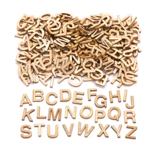 Baker Ross Modèles de mini lettres en bois AW350 (lot de 260) pour les enfants à décorer et à exposer - 30 mm