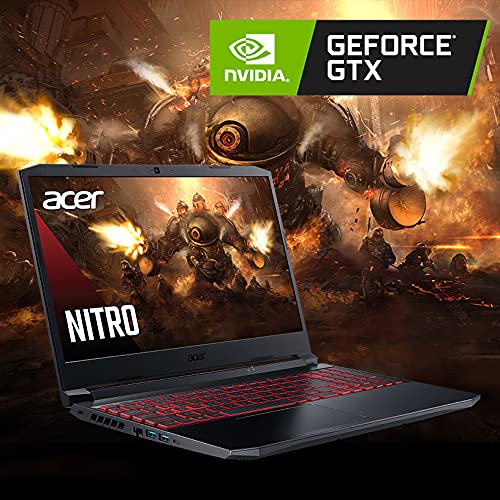 Acer Nitro 5 AN515-45-R83Z Gaming Laptop, AMD Ryzen 5 5600H Hexa-Core Processor | NVIDIA GeForce GTX 1650 | 15.6" FHD 144Hz IPS Display | 8GB DDR4 | 256GB NVMe SSD | WiFi 6 | Backlit Keyboard - Notebook - Immagine 2