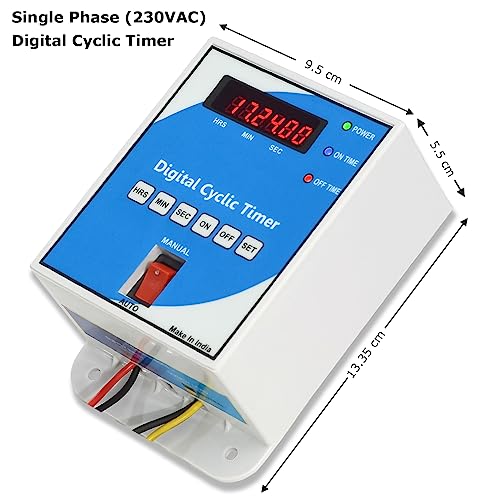 Image of Magnus M-1122 Digital Programmable Cyclic Timer Switch, 230V AC, Auto Start & Stop Repeating Countdown Timer for Foggers, Hydroponics Pumps & EV Chargers