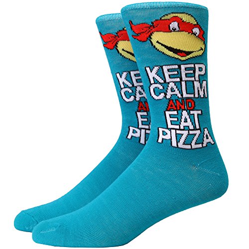 Teenage Mutant Ninja Turtles Keep Calm & Eat Pizza Adult Crew Socks
