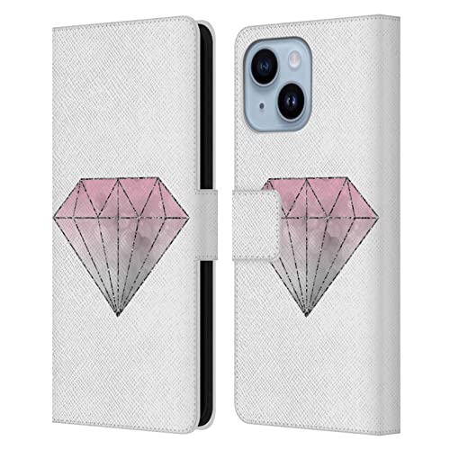 Étui portefeuille cuir Apple iPhone 14 Plus LebensArt Diamant Rose or rose antichoc