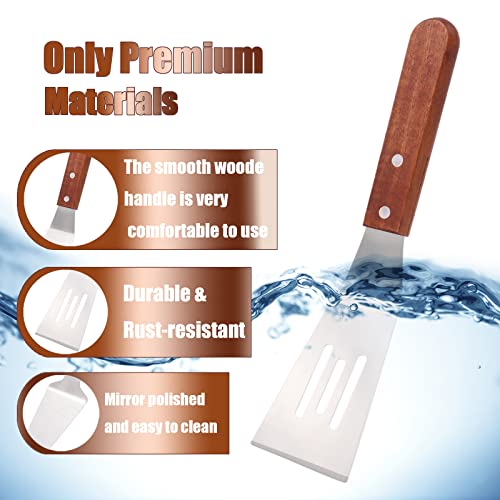 Wood Handle Pie Server And Cake Server Set Stainless Steel Set For Cutting And Serving Desserts, Brownies #TOP4