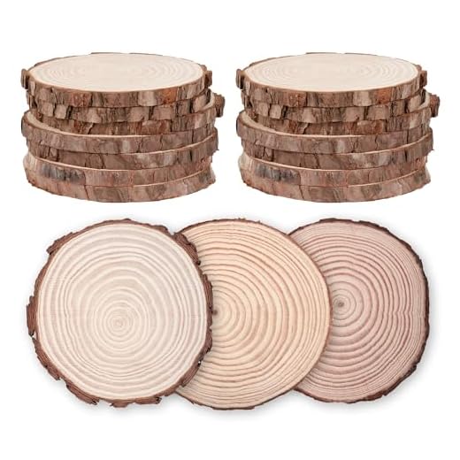 Diybar 17Pcs Natural Wood Slices, 5.1-5.5 Inch Unfinished Wood Circles Round Wood Discs for Arts DIY Crafts, Paintings,Wedding Decoration Centerpieces (17 Pcs 5.1-5.5 Inches)