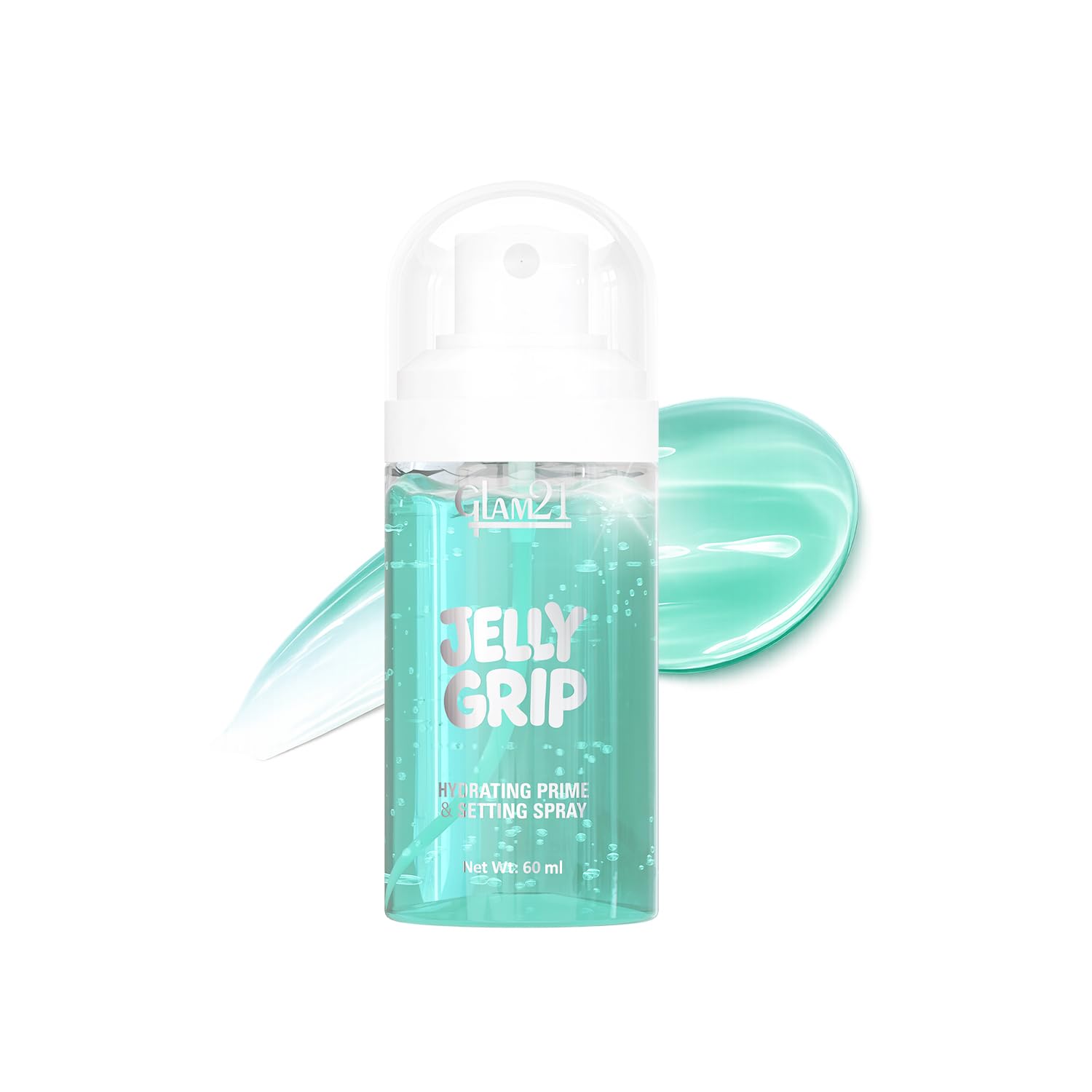 Glam21 Jelly Grip Hydrating Setting Spray & Primer Mist with Aloe Vera & Sodium Hyaluronate – Lightweight Dewy Finish Makeup Grip Spray, Long-Lasting Smudge-Proof Hold | 60ml-image-6