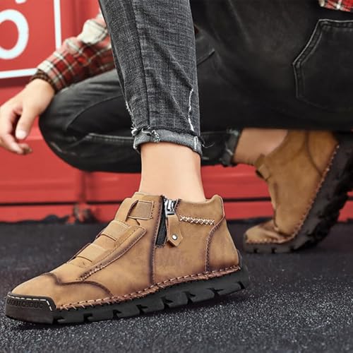 Matufit Shoes for Men,Men's Genuine Leather Waterproof Non-Slip Fashionable Orthopedic Loafers3