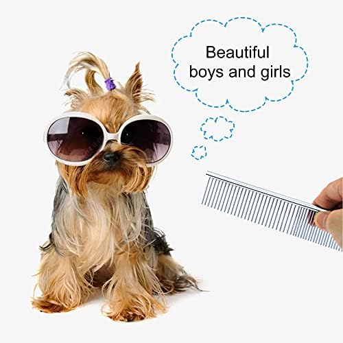 Andiker Stainless Steel Dog Comb Pet Grooming Brush Grooming Tools for Small Large Medium Animals Cats Horses (S)