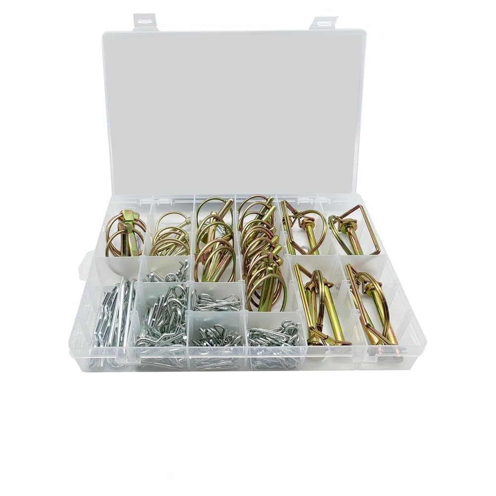Bagues annulaires en acier à ressort zingué coffret de 184 goupilles R et clip O pour mécanique