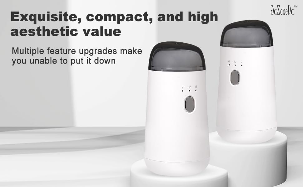 Image of Waterless Diffuser for Essential Oil, Rechargeable Mini Aromatherapy Diffuser for Home & Car, Portable Cordless Design, Fits Car Cup Holder, 3 Mist Levels, 2-Hour Timer, Type-C Charging