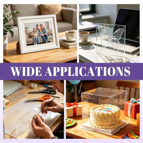 Image of TKOnline 7 PCS Plexiglass Sheets, 11 inch x 14 inch x 0.02 Clear PET Sheet Panels, Clear Acrylic Plastic Sheet for Picture Frame, Invitations, Poster Frames Plastic Board